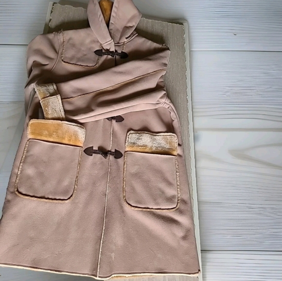 Free Country Winter Faux Shearling  Dolman Hood Long Coat Jacket Sz M EUC - Picture 9 of 9